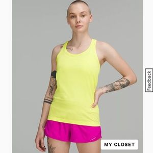 Lululemon swiftly tank 2.0 electric lemon sz 14